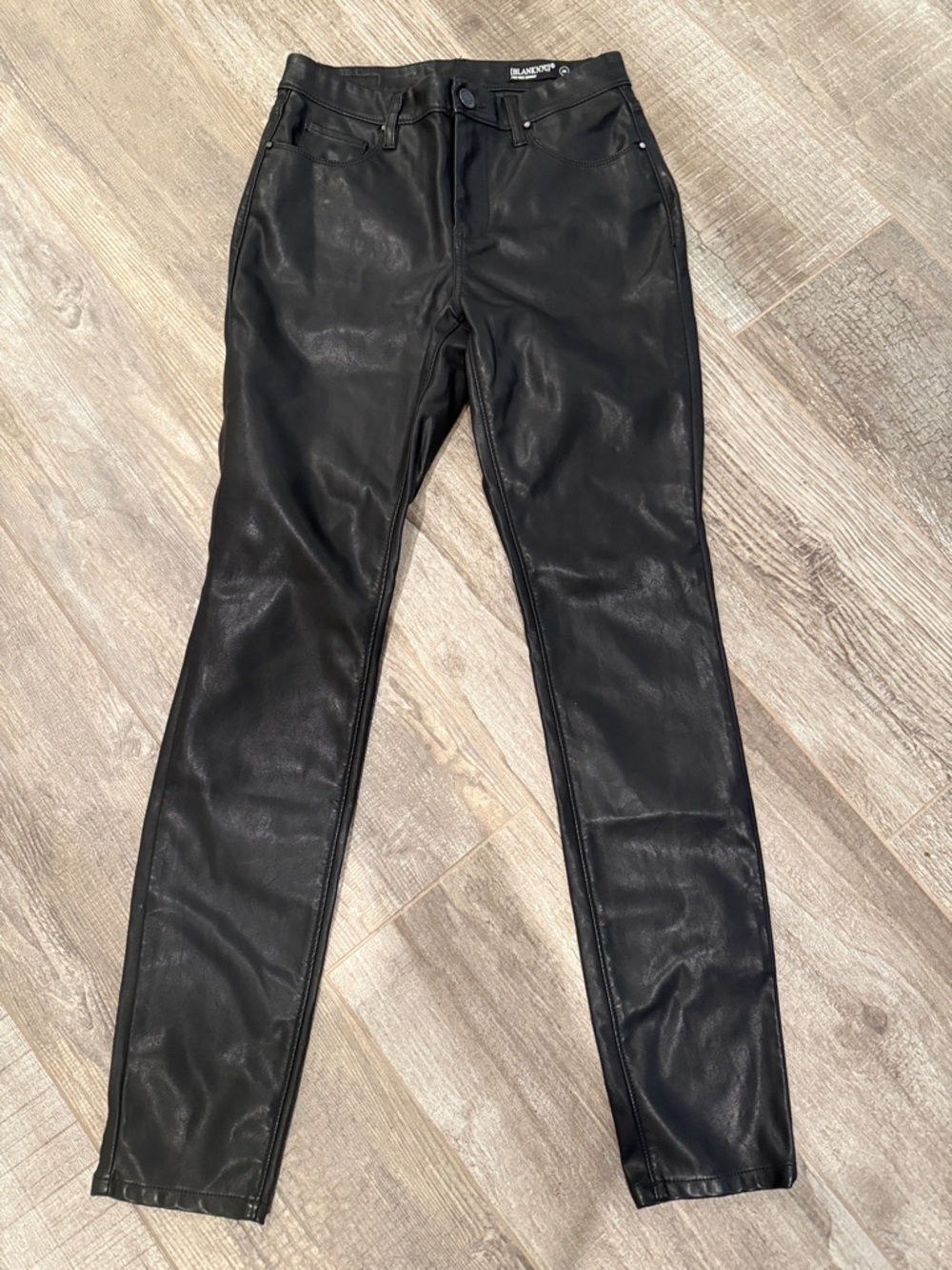 BlankNYC Black Mid Rise Faux Leather Skinny Pants size 26